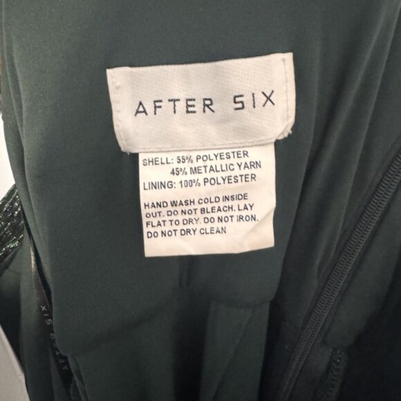 Dessy Group - After Six Dress Plunge V-Neck - Metallic Evergreen - Medium - Picture 5 of 8